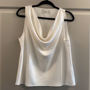 J. Crew White Cowl Neck Tank